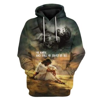 Loose And Fashion Brown Headshot Pattern Jesus Hoodie