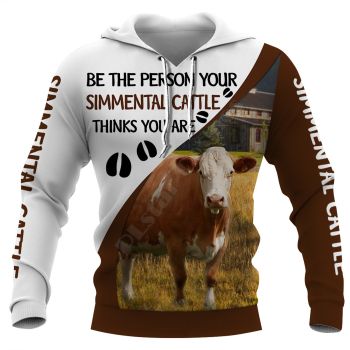 Precious Brown White Cow Pattern Animals Hoodie