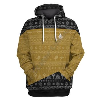  Precious And Cute Yellow Snow Pattern Christmas Hoodie