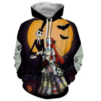 Nightmare Before Christmas Jack And Sally Hoodies &#8211; Nightmare Before Christmas Hoodies &#8211; Jack&#038;Sally&#8217;s Wedding Pull Over Hoodie