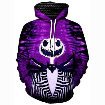 Nightmare Before Christmas Jack Hoodies &#8211; Nightmare Before Christmas Hoodies &#8211; Purple Jack 3D Ugly Christmas Hoodie