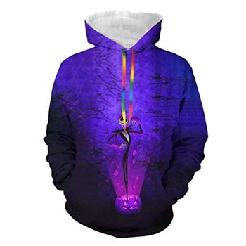 Nightmare Before Christmas Jack Skellington Hooded Sweatshirt Pullover Hoodie