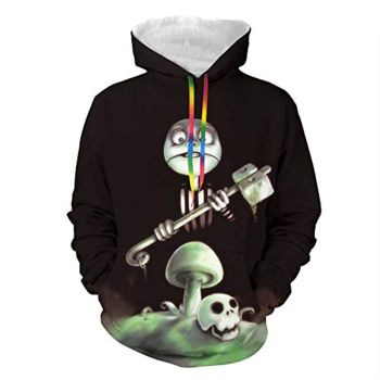 Nightmare Before Christmas Jack Skellington Print Hooded Sweatshirt Pullover Hoodie