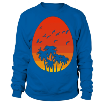 Easter Egg Vintage Sun Palm Present Gift Sweatshirt