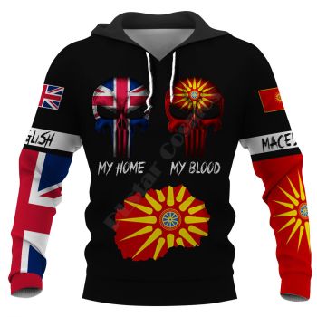 Loose And Fashion Black Skull Pattern Skull Hoodie