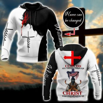  Pretty And Vintage  Black White Crosses Pattern Jesus Hoodie