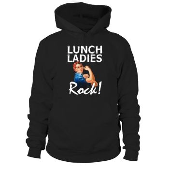 Retro Lunch Ladies Rock Funny Lunch Lady Quad Back to School Hoodies