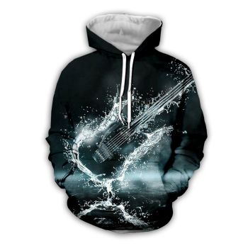 Precious And Cute Green Black Strings Pattern Music Hoodie