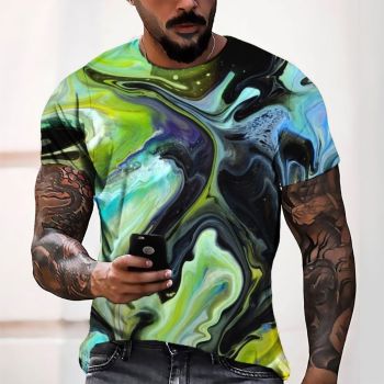 Green Generous And Beautiful Pigment Rendering Pattern 3D Printed T-Shirto