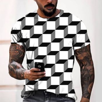 White Sexy And Slimming Stereo Vision Pattern 3D Printed T-Shirto