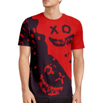 Colorful Leisurely Double Smiley Face Pattern 3D Printed T-Shirto