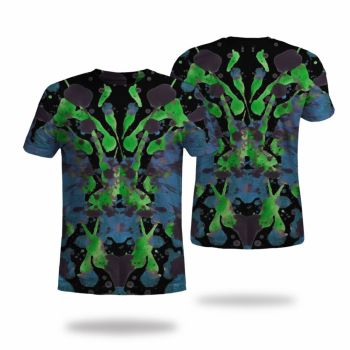 Blue Precious Paint Splash Pattern 3D Printed T-Shirto