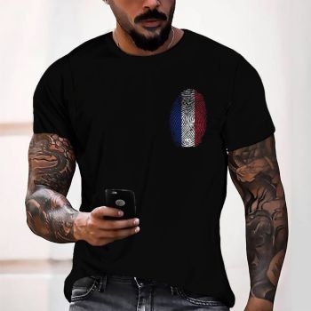 Black Vintage And Light Fingerprints Pattern 3D Printed T-Shirto