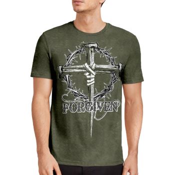 Green Vintage Crosses Pattern 3D Printed T-Shirto