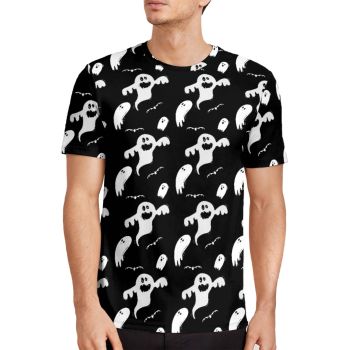 Black Light Halloween Ghost Pattern 3D Printed T-Shirto