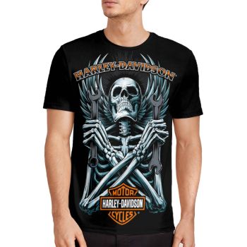 Black Elegance Halloween Skull Pattern 3D Printed T-Shirto
