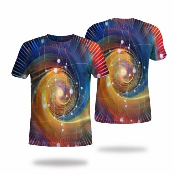 Blue Breathable Vortex Pattern 3D Printed T-Shirto