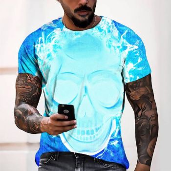 Pink Pretty Halloween Skull Pattern 3D Printed T-Shirto