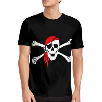 Black Gorgeous And Extraordinary Halloween Skull Pattern 3D Printed T-Shirto