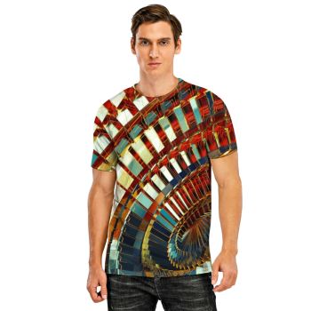 Red Gorgeous Vortex Pattern 3D Printed T-Shirto