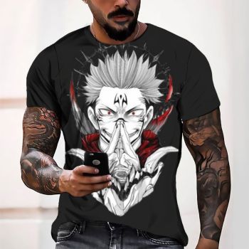 Black Fashion Headshot Pattern 3D Printed T-Shirto