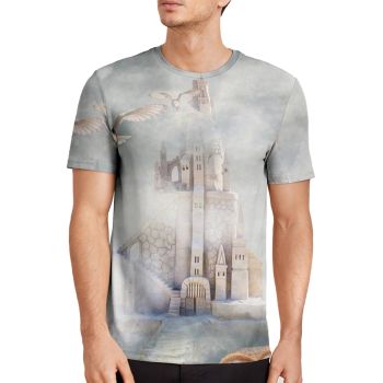 Colorful Fashion Castle Owl Pattern 3D Printed T-Shirto