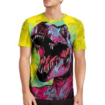 Yellow Fashion Alligator Pattern 3D Printed T-Shirto