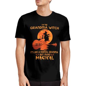 Black Breathable Halloween Moon River Pattern 3D Printed T-Shirto