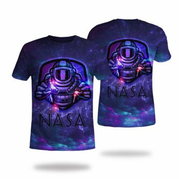 Red Fashion Astronauts NASA Pattern 3D Printed T-Shirto