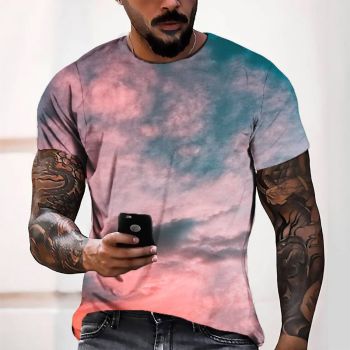 Red Sexy And Slimming Cloud Pattern 3D Printed T-Shirto