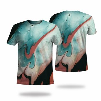 Blue Gorgeous And Extraordinary Dazzle Pattern 3D Printed T-Shirto