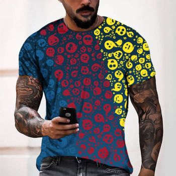 Red Vintage Cartoon Kid Pattern 3D Printed T-Shirto