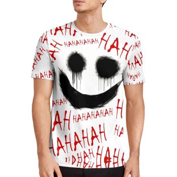 White Charming Face Pattern 3D Printed T-Shirto