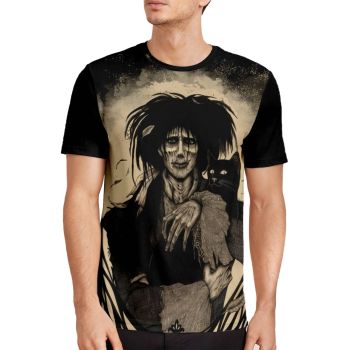 Black Playful And Lovely Halloween skull cat Pattern 3D Printed T-Shirto