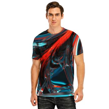 Red Charming Vortex Pattern 3D Printed T-Shirto