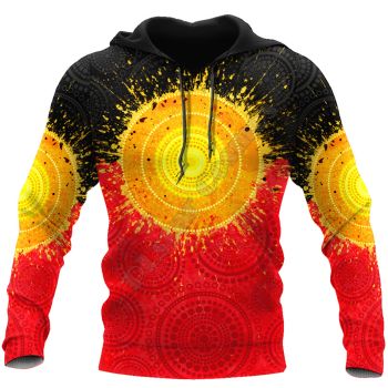 Loose And Fashion Yellow Red Moon Pattern Animals Hoodie