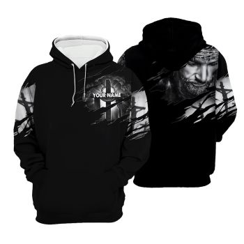  Loose Black Crosses Pattern Jesus Hoodie
