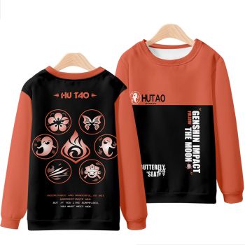 Orange Exquisite Genshin Impact Anime Hu Tao Hoodie