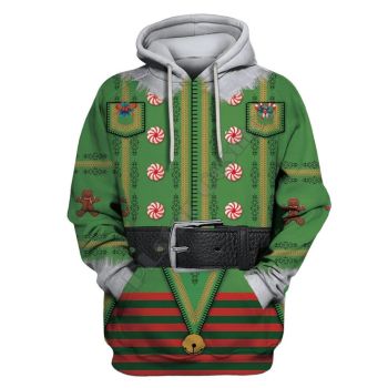  Loose And Gorgeous Green Belt Pattern Christmas Hoodie