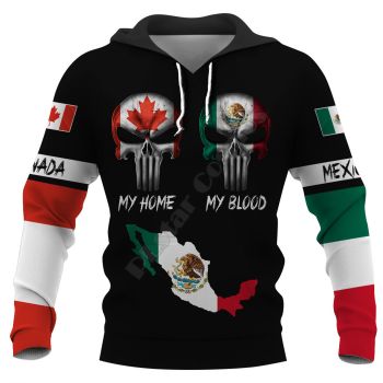 Gorgeous Black Skull Pattern Skull Hoodie