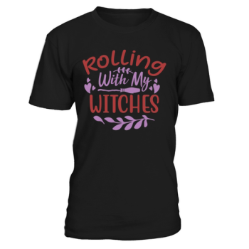 Rolling With My Witches Halloween Quote Unisex T-Shirt