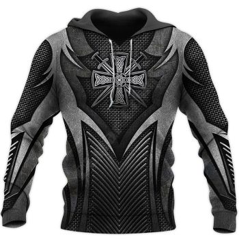 Elegance Black Crosses Pattern Armor Hoodie