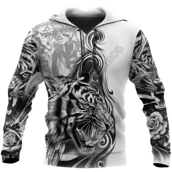 Classical  Black Tiger Pattern Animals Hoodie