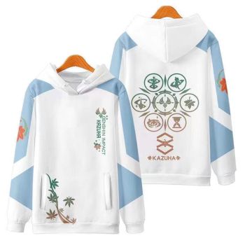 Generous Genshin Impact Kaedehara Kazuha Silver Hoodie