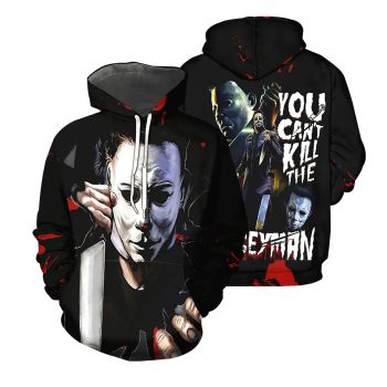  Cute Black Skull Knives Pattern Halloween Hoodie