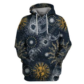 Fashion And Gorgeous Blue Moon Pattern Human Face Hoodie