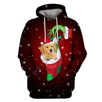  Precious Red Dog Pattern Christmas Hoodie