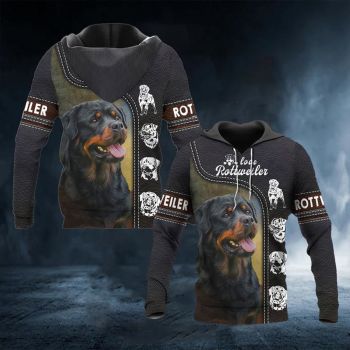 Cute And Loose Black Dog Pattern Animals Hoodie