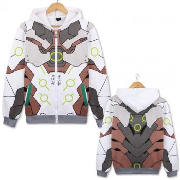 Overwatch Genji Cosplay Hoodies &#8211; Zip Up White Hoodie