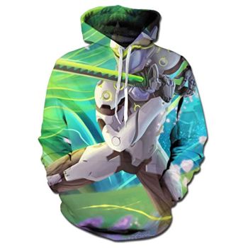 Overwatch Hoodie &#8211; Genji 3D Print Hooded Pullover Sweatshirt